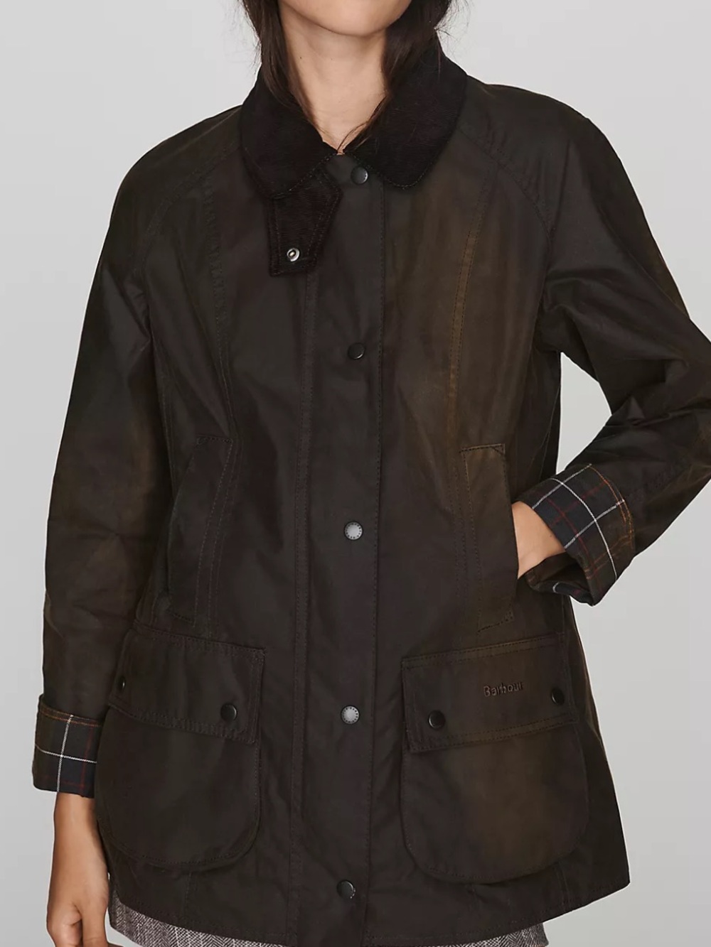 Barbour Classic Beadnell 100% Waxed Cotton Jacket Olive 4 Womens